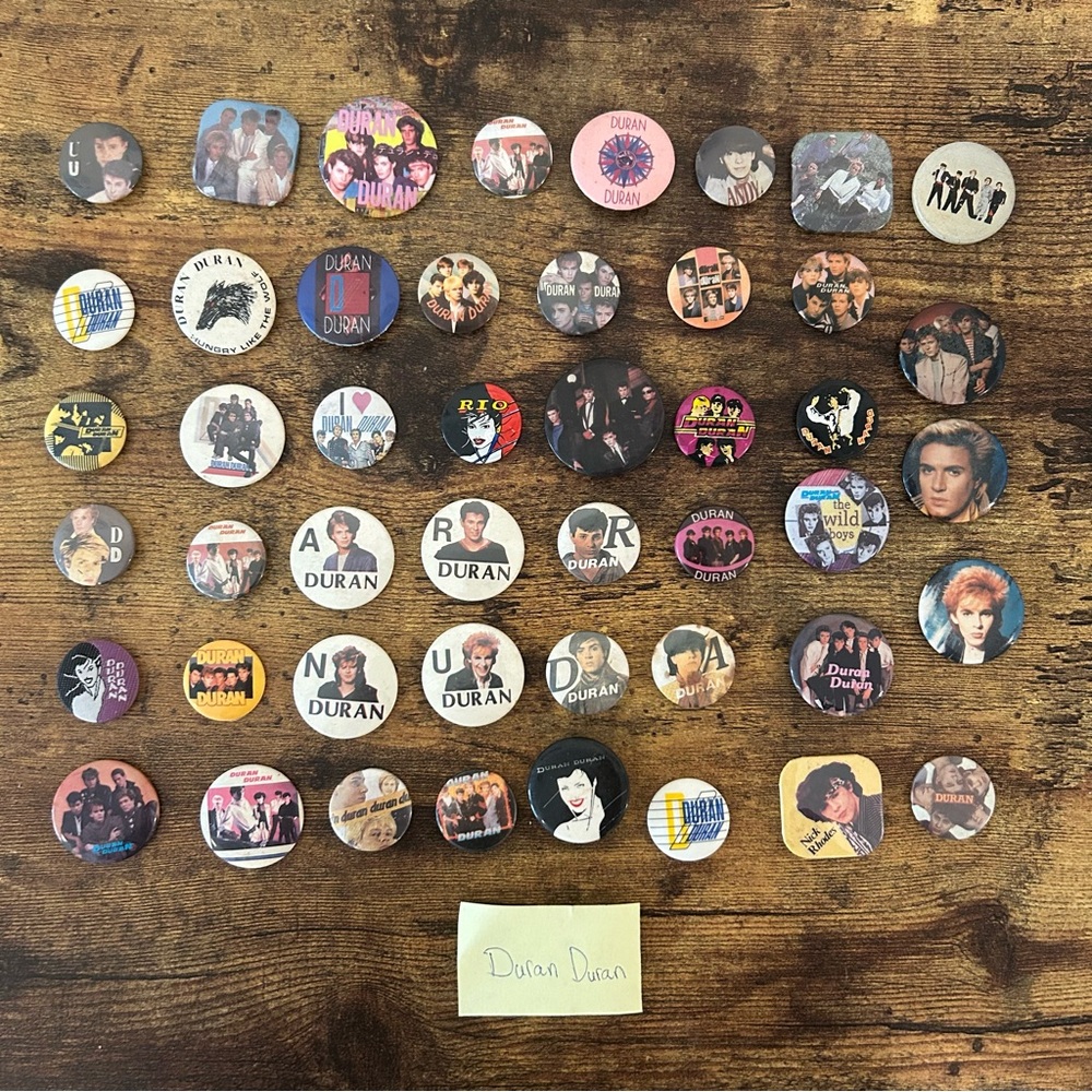VTG 80’s Duran Duran Pinback Concert buttons pins pop rock alternative